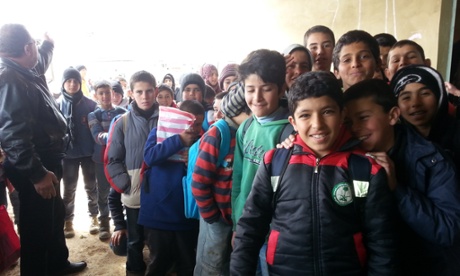 Syrian children entering school