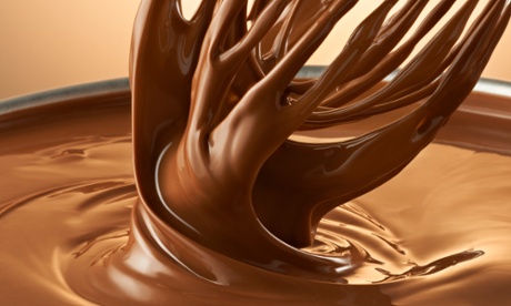 melted chocolate with whisk
