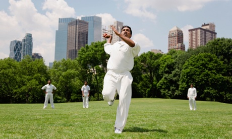A cricketer in New York City.
