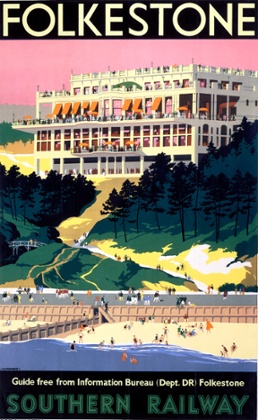 A poster from an earlier age, promoting rail travel to Folkestone.