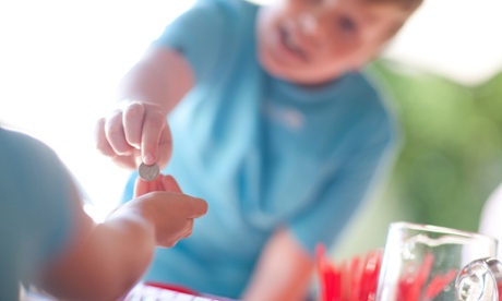 Young person paying for goods