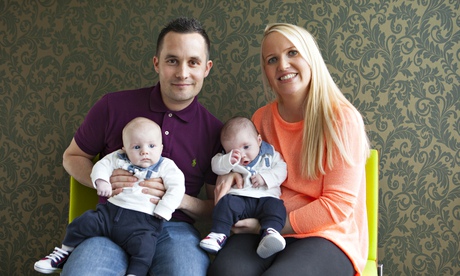 Marc and Nikki Tibballs with their twins