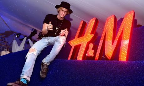 Cody Simpson at the H&M Loves Coachella tent.