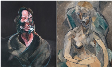 Portrait of Isabel Rawsthorne,1966, with Francis Bacon, with A Young Lady, 1909, by Pablo Picasso