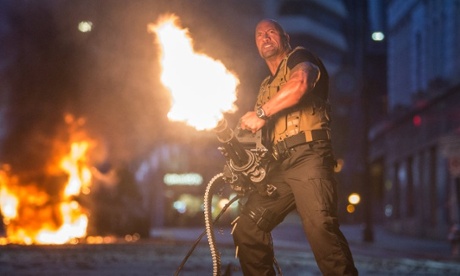 Dwayne Johnson in Fast & Furious 7.