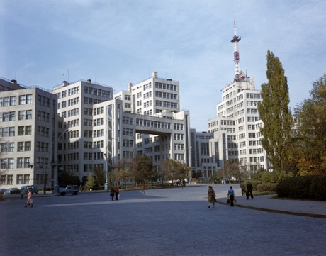 State Industry House on Dzerzhinsky Square, now called Freedom Square, in Kharkiv.