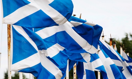 Scottish flags.