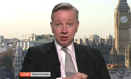 Michael Gove interviewed on Channel 4 news.