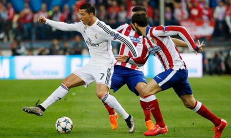 Cristiano Ronaldo has some close attention.