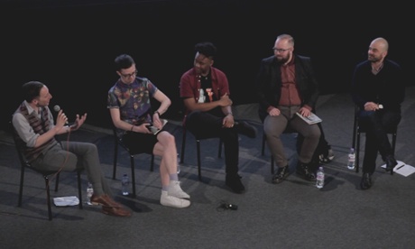 Panel from Songs for Alexis event l-r Charlie Phillips, Felix Lane, CJ Bruce, Octavian Starr and Jay Stewart