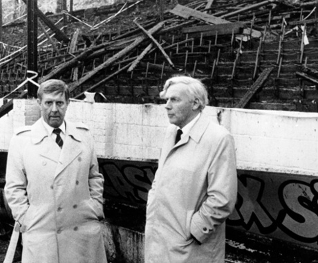 Stafford Heginbotham, left, with Mr Justice Popplewell, at Valley Parade.