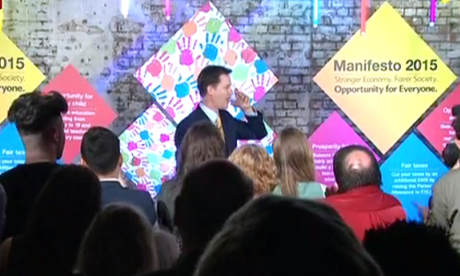 Clegg said his party would: “add a heart to a Conservative government and a brain to a Labour one” at Lib Dems manifesto launch.