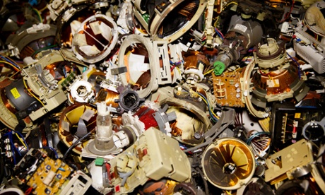 Pile of metal parts to be recycled