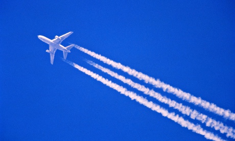 A plane leaving vapour trails