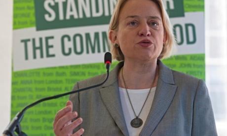 Green Party leader Natalie Bennett launches the party's manifesto in Dalston, Hackney.