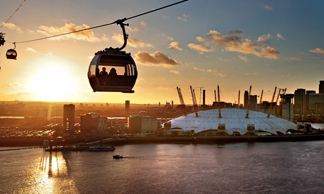 The Emirates Air Line cable car and Millennium Dome