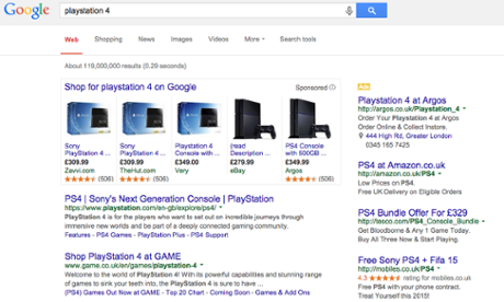 Screenshot of Google search