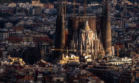 Spiky city: La Sagrada Familia in Barcelona.