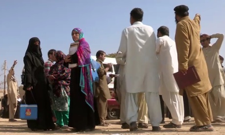 The vaccination team working inside Taliban territory.