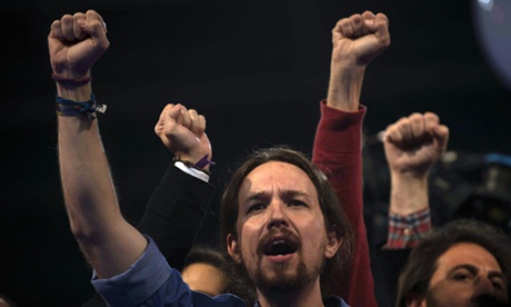 Pablo Iglesias, leader of Spain's far left Podemos party, during an electoral campaign rally in March.