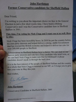Clegg Tory letter