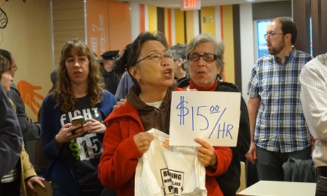 minimum wage protest san francisco