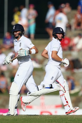 The partnership of Gary Ballance, right, and Joe Root rack up some runs.