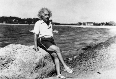 Albert Einstein in sandals