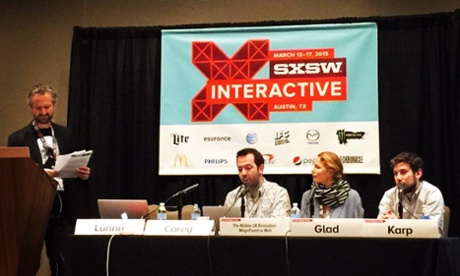 The Mobile UX Revolution panel take their seats at SXSW.