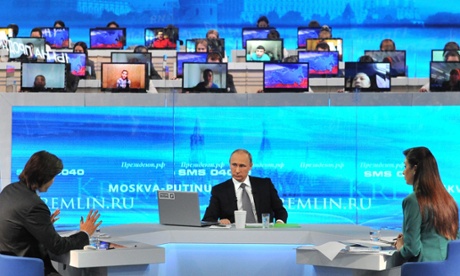 Vladimir Putin during an annual Q&A TV and radio session.