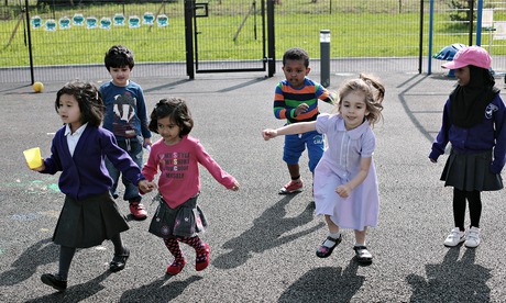 School children in playground