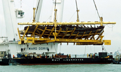 Raising the Mary Rose Shipwreck., Portsmouth, Britain - 1982
