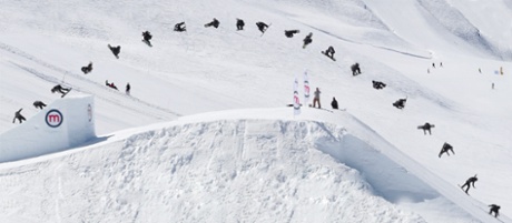 Billy Morgan's 1800 quadruple cork in Livigno, Italy on Wednesday.