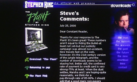 Stephen King released his novel The Plant through the internet