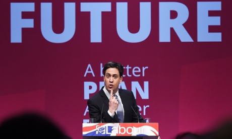 Ed Miliband delivering the Labour manifesto