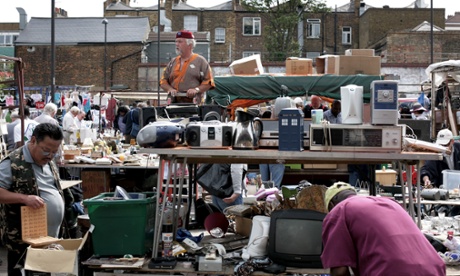A flea market in Deptford, south London.
