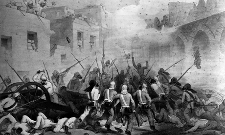 British soldiers storming Delhi during the Indian Mutiny. 