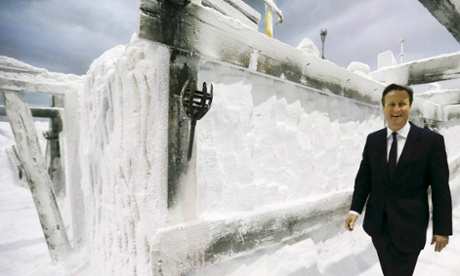 David Cameron visiting the Game of Thrones set in Belfast.