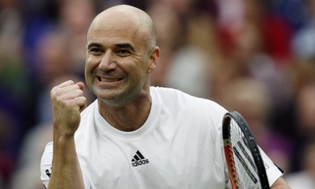 Andre Agassi at Wimbledon.