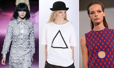 Circles at Marc Jacobs, the ubiquitous triangle t-shirt, circles at Celine