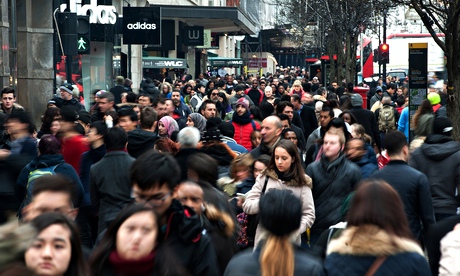 Crowded shopping street