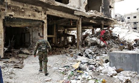 Aftermath of Islamic State occupation of al-Yarmouk Palestinian refugee camp