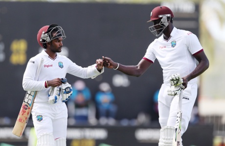 Denesh Ramdin and Jason Holder walk off unbeaten at tea.