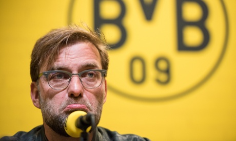 16 Apr 2015, Dortmund, Germany --- Coach Juergen Klopp from Borussia Dortmund answers questions from journalists at a press conference in Dortmund, Germany, 16 April 2015. Yesterday the BVB coach announced his departure from Borussia Dortmund at the end of the season. Photo: FEDERICO GAMBARINI/dpa --- Image by   Federico Gambarini/dpa/CorbisBundesligaCentral EuropeDortmundEuropeGermanyJurgen KloppNorth Rhine-Westphaliaprofessional sportssoccersports