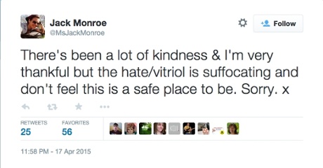 Jack Monroe's parting message.