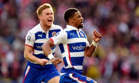 Reading's Garath McCleary celebrates the equaliser.