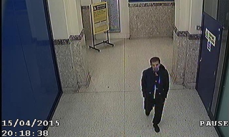 CCTV still showing Fox walking through Lime Street station in Liverpool on 15 April.