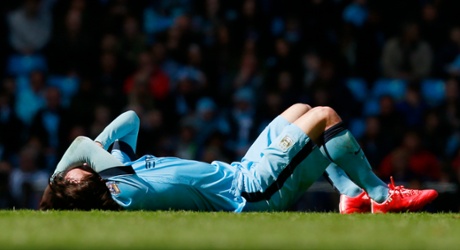 David Silva after sustaining a head injury.