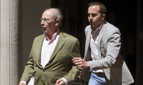 Rodrigo Rato leaves his residence in Madrid on Sunday