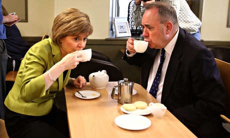Scottish first minister Nicola Sturgeon and her predecessor Alex Salmond on the general election cam